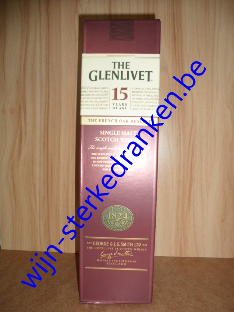 THE GLENLIVET 15 YEAR FRENCH OAK whisky www.wijn-sterkedranken.be